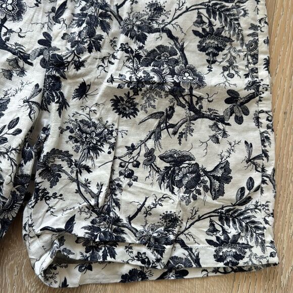 Club Monaco Baxter Linen/Cotton Blend Casual Shorts 6" Blue/White Floral Sz30 - Picture 3 of 11